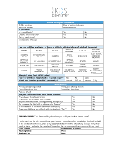 Has your child been hospitalized or required surgery? Yes No Dates