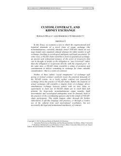 Custom, Contract, and Kidney Exchange