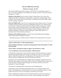 Minutes - Vermont Fish and Wildlife