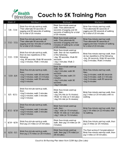 Couch To 5K Training Plan
