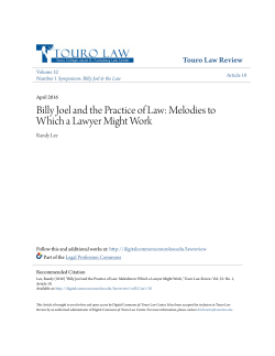 Billy Joel and the Practice of Law: Melodies to Which a Lawyer Might