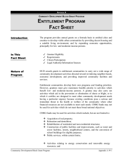 ENTITLEMENT PROGRAM FACT SHEET