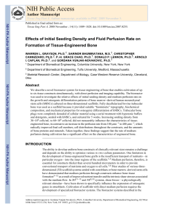 Effects of Initial Seeding Density and Fluid Perfusion - Sigma