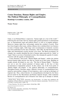 Costas Douzinas, Human Rights and Empire. The Political