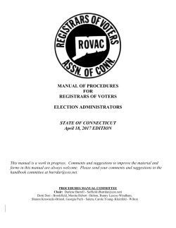 MANUAL OF PROCEDURES FOR REGISTRARS OF VOTERS