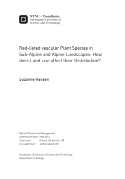 Red-listed vascular Plant Species in Sub-Alpine - Til Daim