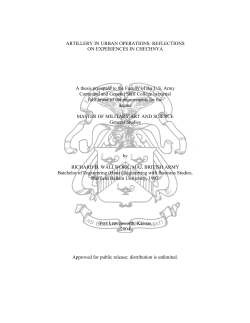 ARTILLERY IN URBAN OPERATIONS