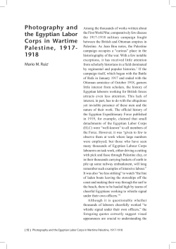Photography and the Egyptian Labor Corps in Wartime Palestine
