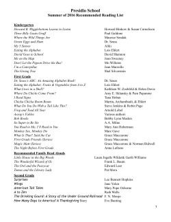 Presidio School 2016-2017 Summer Reading