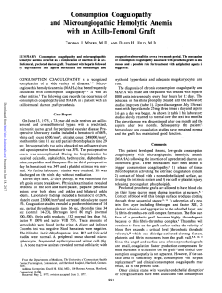 Consumption Coagulopathy and Microangiopathic Hemolytic