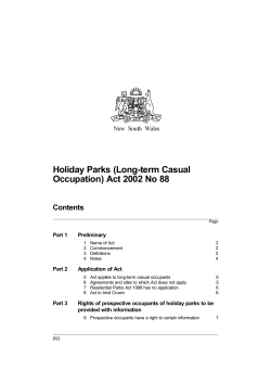 Residential Parks (Long Term Casual Occupation)