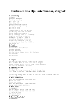 Enskukennsla Hjallastefnunnar, s&ouml;ngb&oacute;k