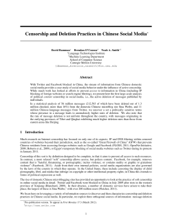Censorship and Deletion Practices in Chinese Social Media