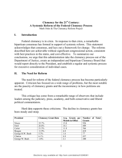 A Systemic Reform of the Federal Clemency