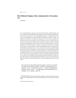 The Political Origins of the Administrative Procedure Act