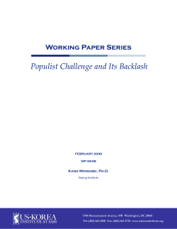 Populist Challenge and Its Backlash [in South Korea]
