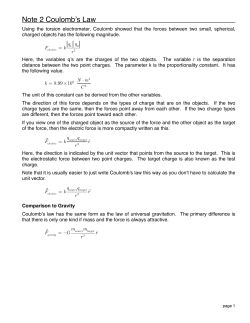 Note 2 Coulomb`s Law