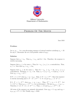 Problem Of The Month