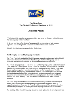 Language policy - Perussuomalaiset