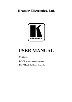 user manual - Kramer Electronics