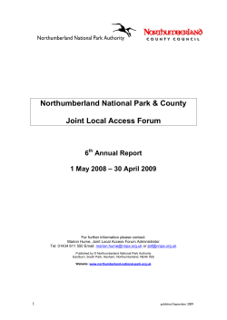 Joint Local Access Forum - Northumberland National Park