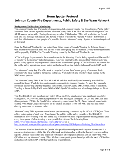 Storm Spotter Protocol Johnson County Fire Departments, Public