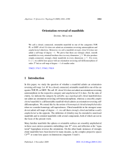 Orientation reversal of manifolds - Mathematical Sciences Publishers