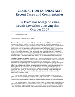 CLASS ACTION FAIRNESS ACT - HB Litigation Conferences