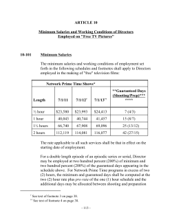 ARTICLE 10 Minimum Salaries and Working Conditions of