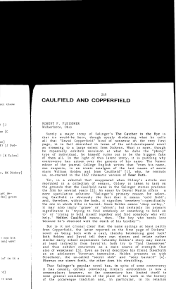Caulfield and Copperfield - Digital Commons @ Butler University