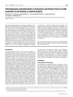 Thermodynamic characterization of monomeric and dimeric forms of