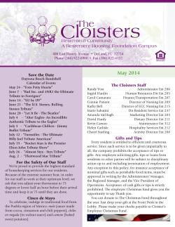 May 2014 - The Cloisters of Deland