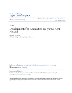 Development of an Ambulation Program at Kent Hospital