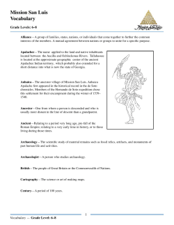 Mission San Luis Vocabulary