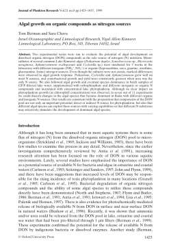 Algal growth on organic compounds as nitrogen