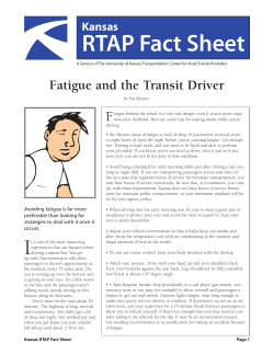 Fatigue and the Transit Driver