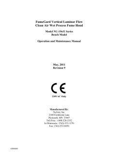 FumeGard Vertical Laminar Flow Clean Air Wet Process
