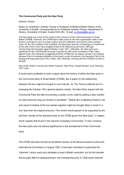 The Communist Party and the New Party