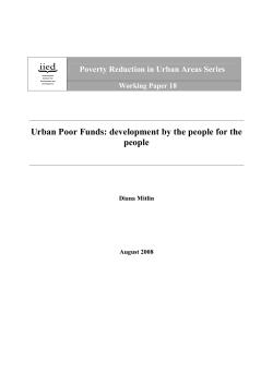 Urban Poor Funds: development by the people for the people