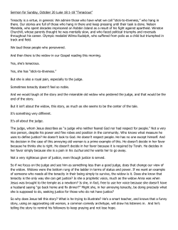 Sermon for Sunday, October 20 Luke 18:1