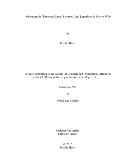 Adventures in Time and Sound: Leitmotif and Repetition in Doctor