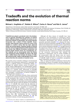 Tradeoffs and the evolution of thermal reaction norms