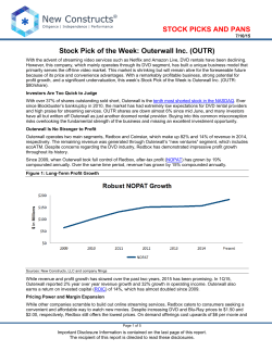 Stock Pick of the Week: Outerwall (OUTR)