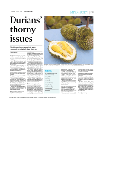 Durians` thorny issues - Raffles Medical Group