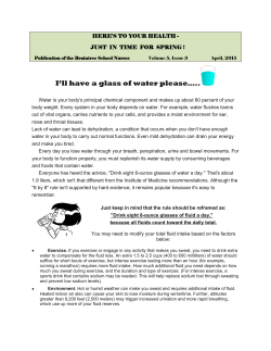 I`ll have a glass of water please&hellip;..