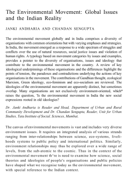 The Environmental Movement - Tata Institute of Social Sciences