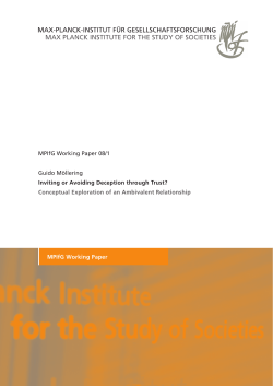 Inviting or Avoiding Deception through Trust? - Max-Planck