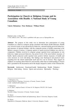 Participation in Church or Religious Groups and its Association with