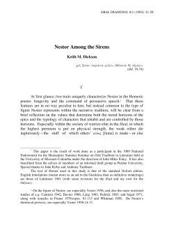 Nestor Among the Sirens - Oral Tradition Journal