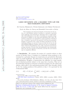 Large deviations and a Kramers` type law for self